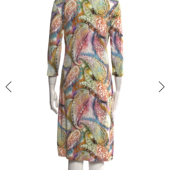 Leggiadro Colorful Paisley Print Dress size Medium